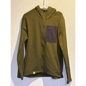 PEARL IZUMI Men's LARGE Summit Hooded Thermal Jersey Green Hoodie